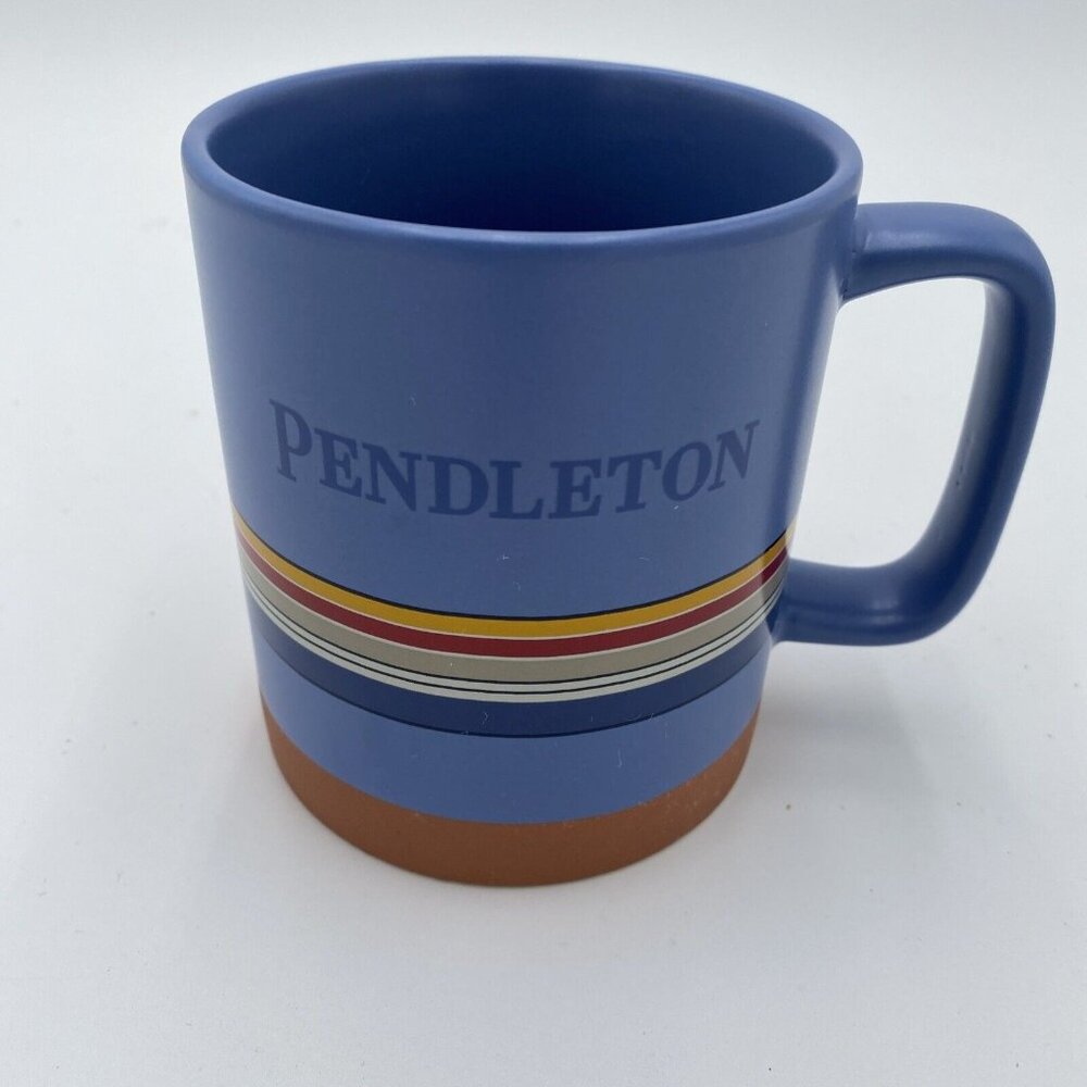 Pendleton Mug Light Blue with Colorful Stripes Coffee Tea Cup National Parks